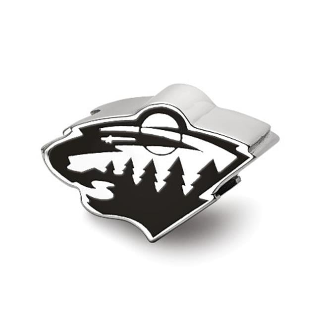 Sterling Silver NHL LogoArt Minnesota Wild Enameled Logo Bead