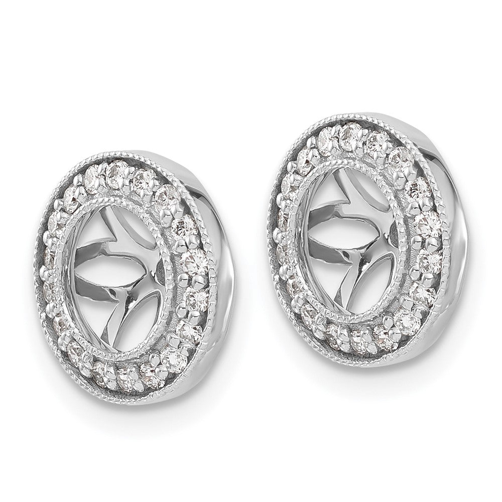 14k White Gold 1/3 carat Lab Grown Diamond VS/SI+ G+ with 6.5 mm Earring Jacket