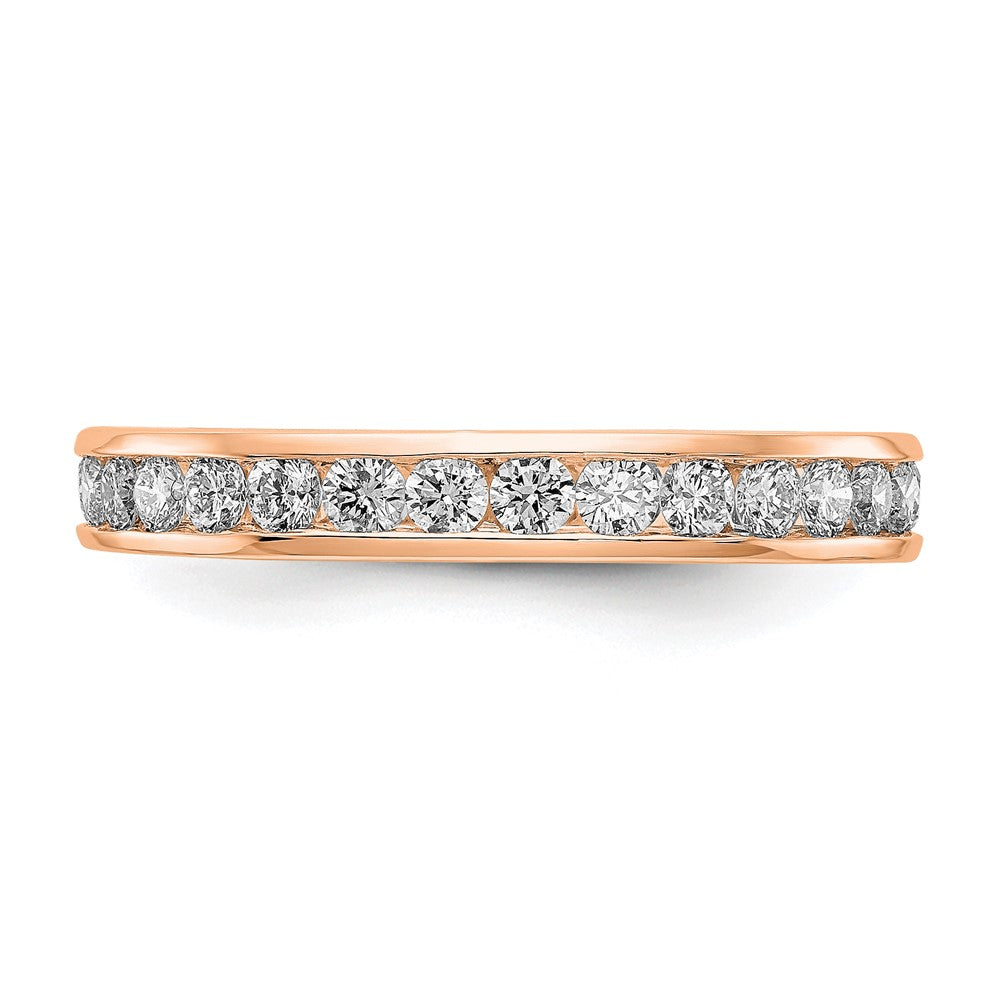14k Rose Gold 1 carat Lab Grown Diamond VS/SI+ G+ Channel Set Size 7 Eternity Band
