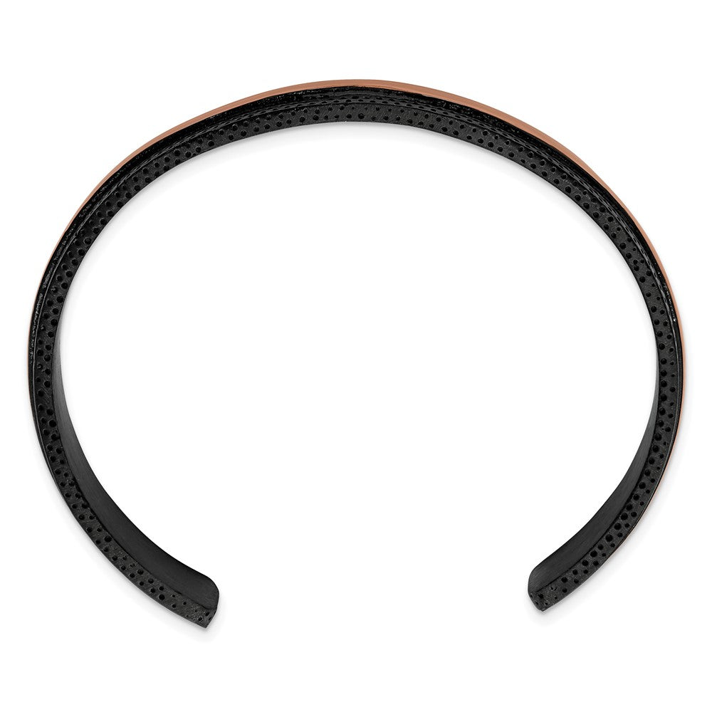 Stainless Steel Polished and Textured Black/Brown IP-plated 10mm Bangle
