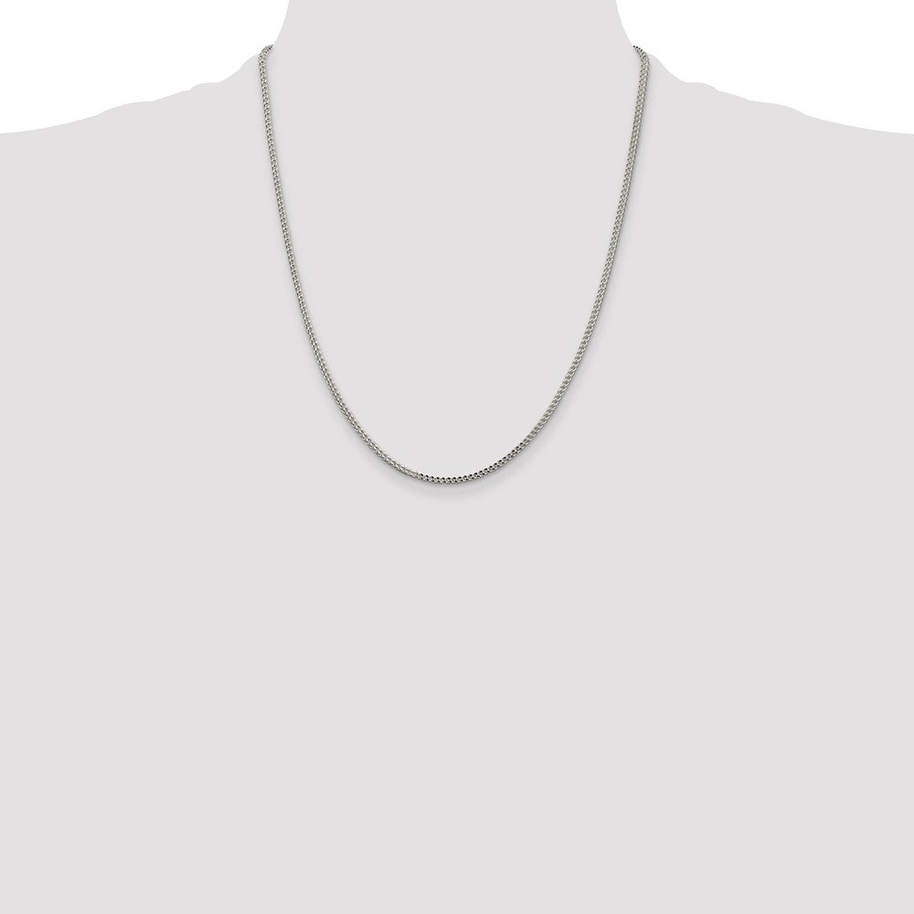 Sterling Silver 2mm D/C Square Franco Chain 22 Inches