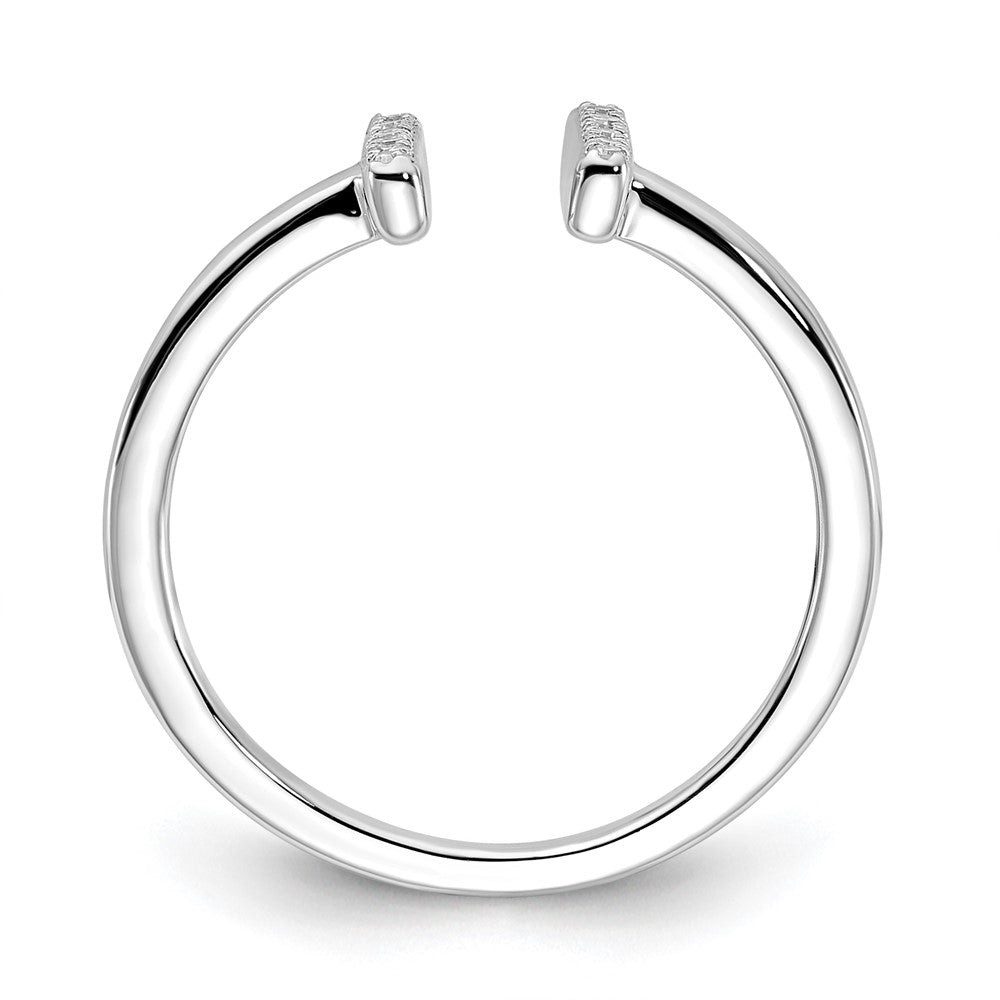Sterling Silver Adjustable Diamond Ring