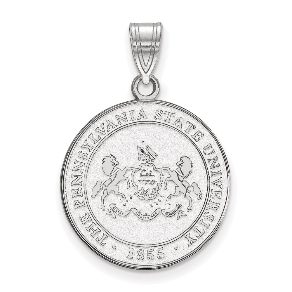 LogoArt Sterling Silver Penn State University Large Crest Pendant Necklace Female Adult