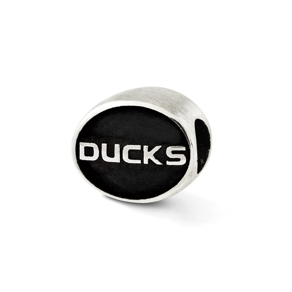 Sterling Silver Antiqued University of Oregon Collegiate Bead