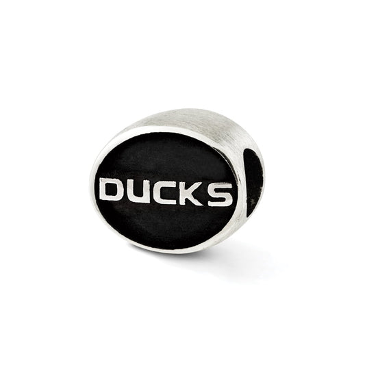 Sterling Silver Antiqued University of Oregon Collegiate Bead