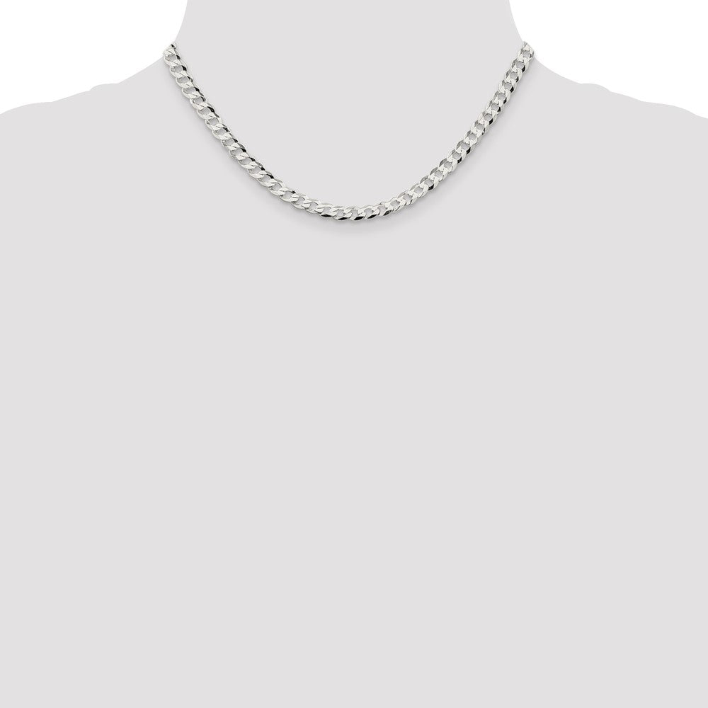 Sterling Silver 5.75mm Flat Curb Chain 16 Inches