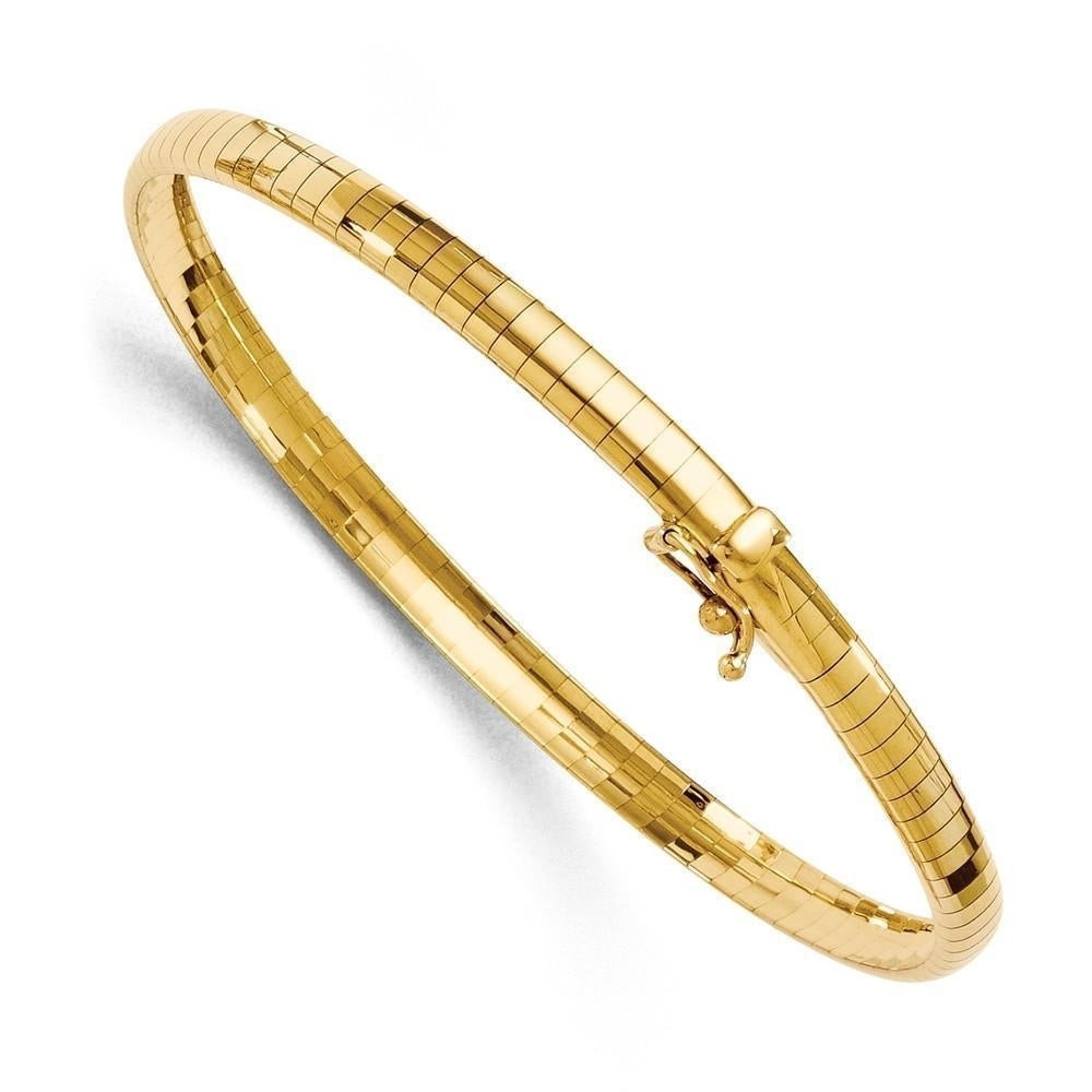 14K 4mm Domed 7 inch Omega Bracelet