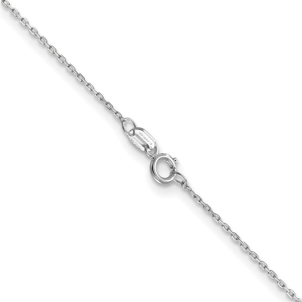 14K White Gold 22 inch .8mm Diamond-cut Cable with Spring Ring Clasp Chain