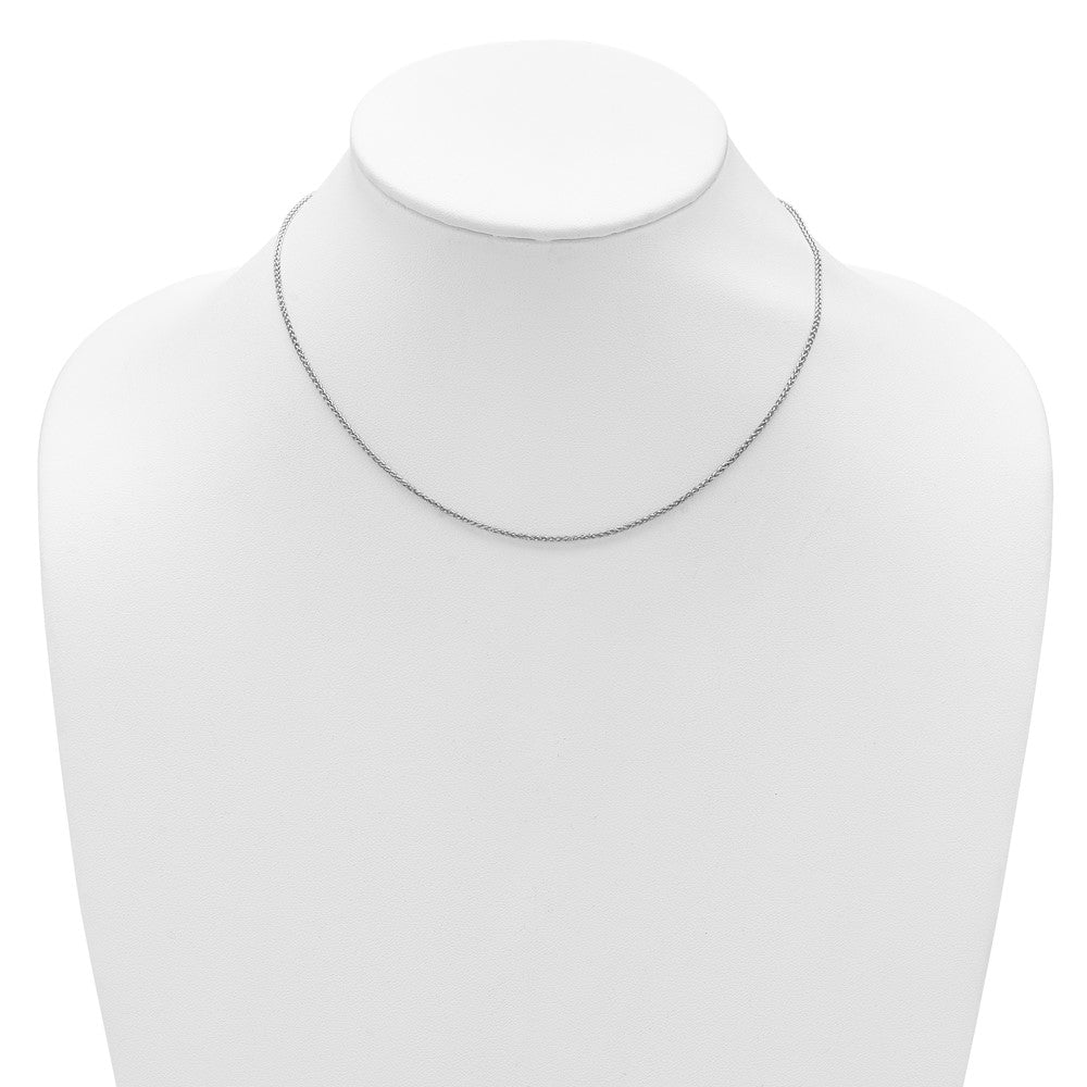 14K White Gold 1.5mm Spiga 1in+1in Adjustable Chain