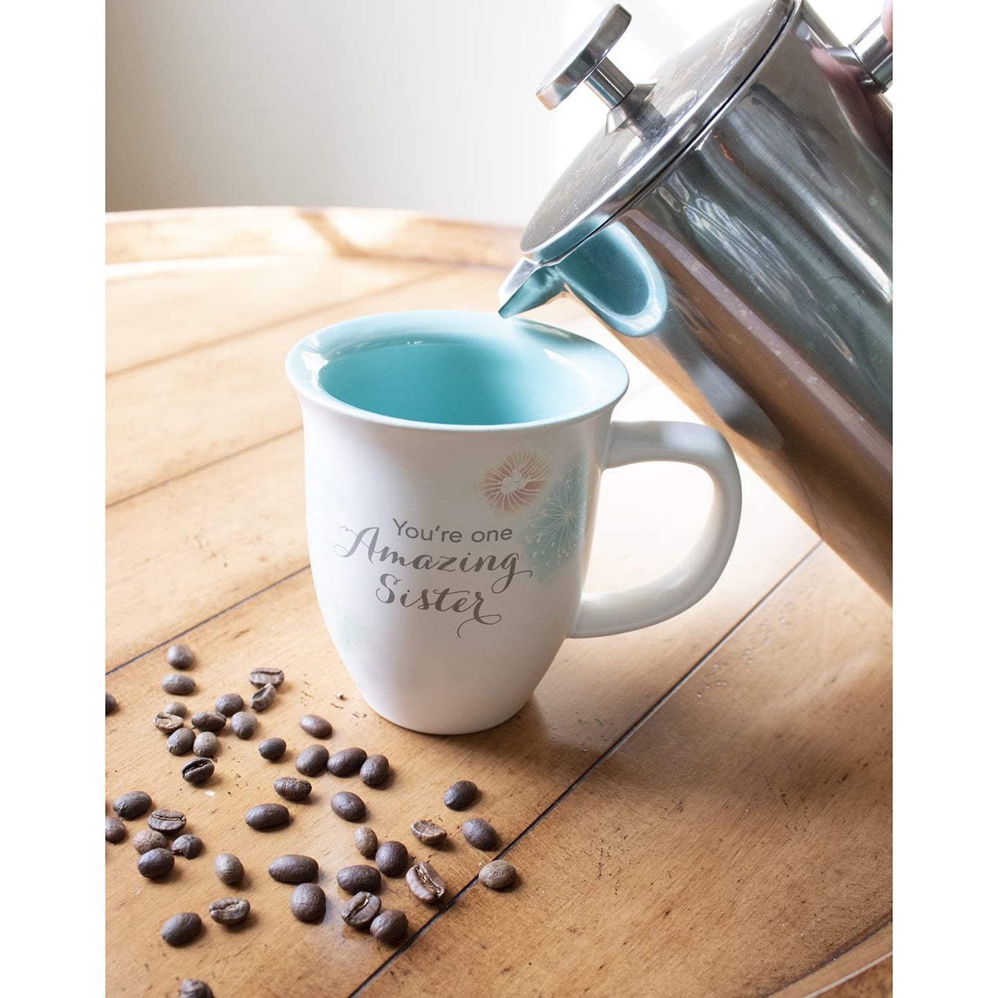 Amazing Sister Floral Mug And Coaster Boxed Set