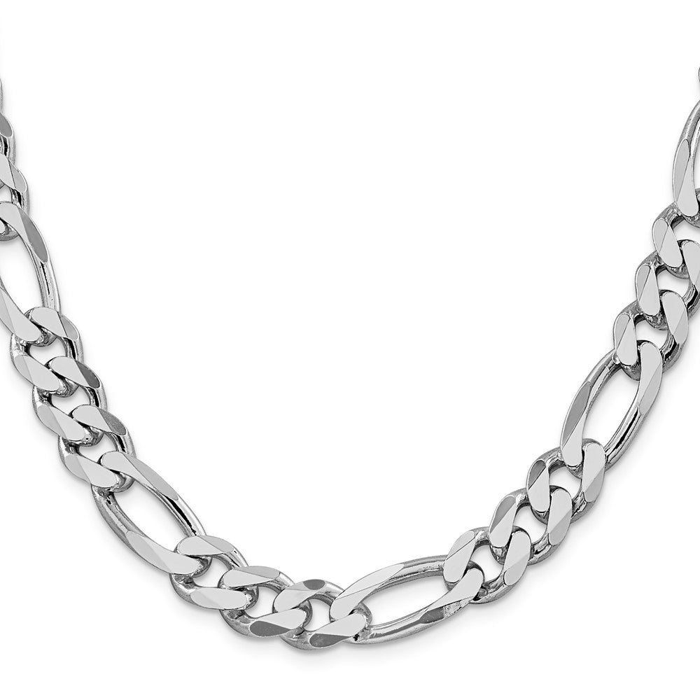 Sterling Silver Rhodium-plated 10.75mm Figaro Chain 22 Inches