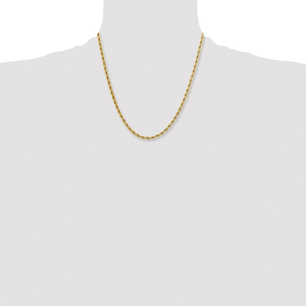 Stainless Steel Polished Yellow IP-plated 4mm 20 inch Rope Chain