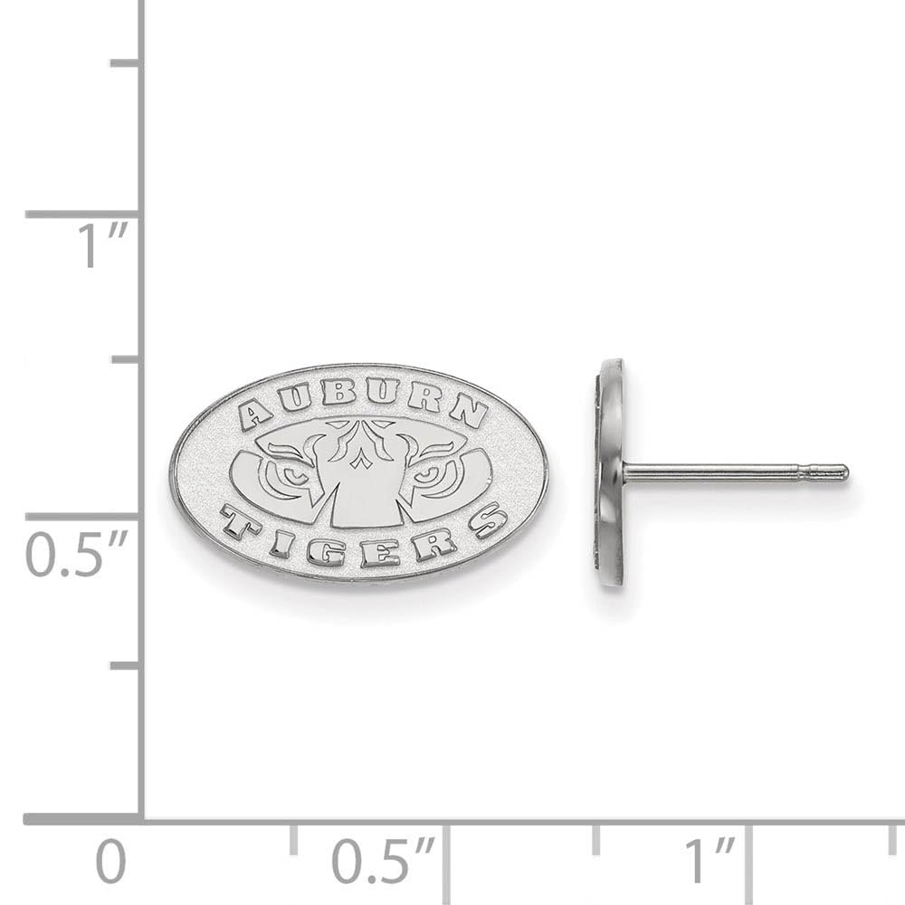 Sterling Silver Rhodium-plated LogoArt Auburn Tigers Extra Small Post Earrings Q-SS049AU