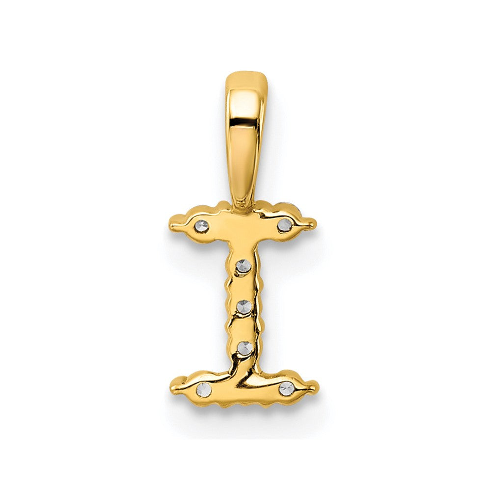 14k 1/10 carat Lab Grown Diamond VS/SI+ G+ Letter I Initial Pendant