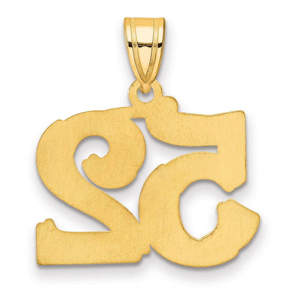 14k Polished Etched Number 52 Pendant