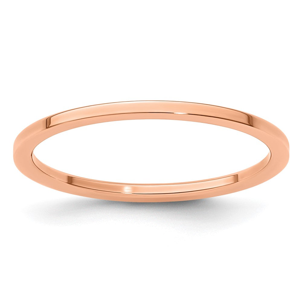 10K Rose Gold 1.2mm Flat Polished Stackable Band Size 6.5