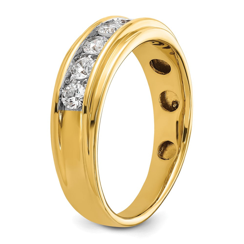 IBGoodman 14k 7/8 carat Lab Grown Diamond VS/SI+ G+ Seven Stone Complete Polished Men's Ring