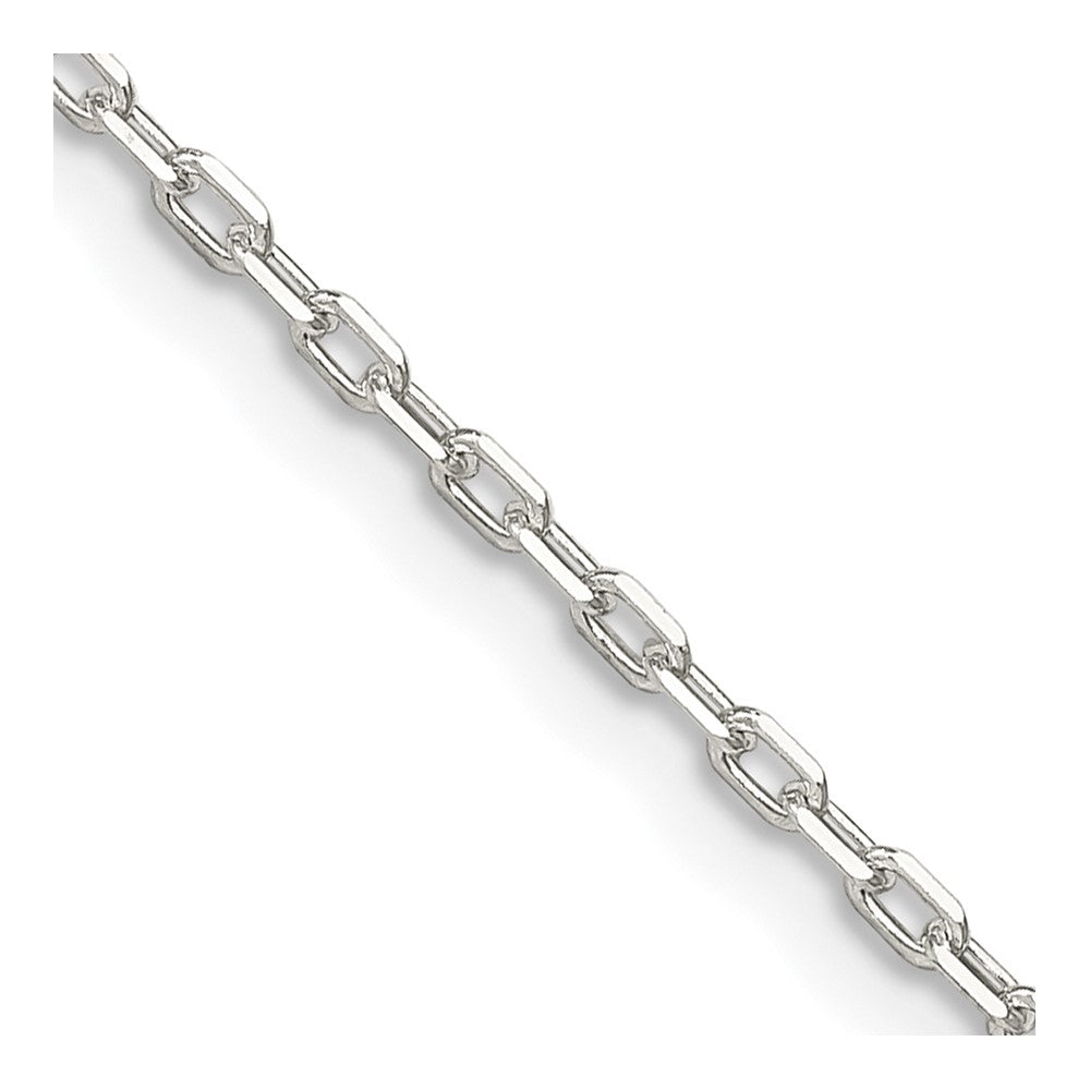 Sterling Silver 1.65mm Diamond-cut Long Link Cable Chain 30 Inches