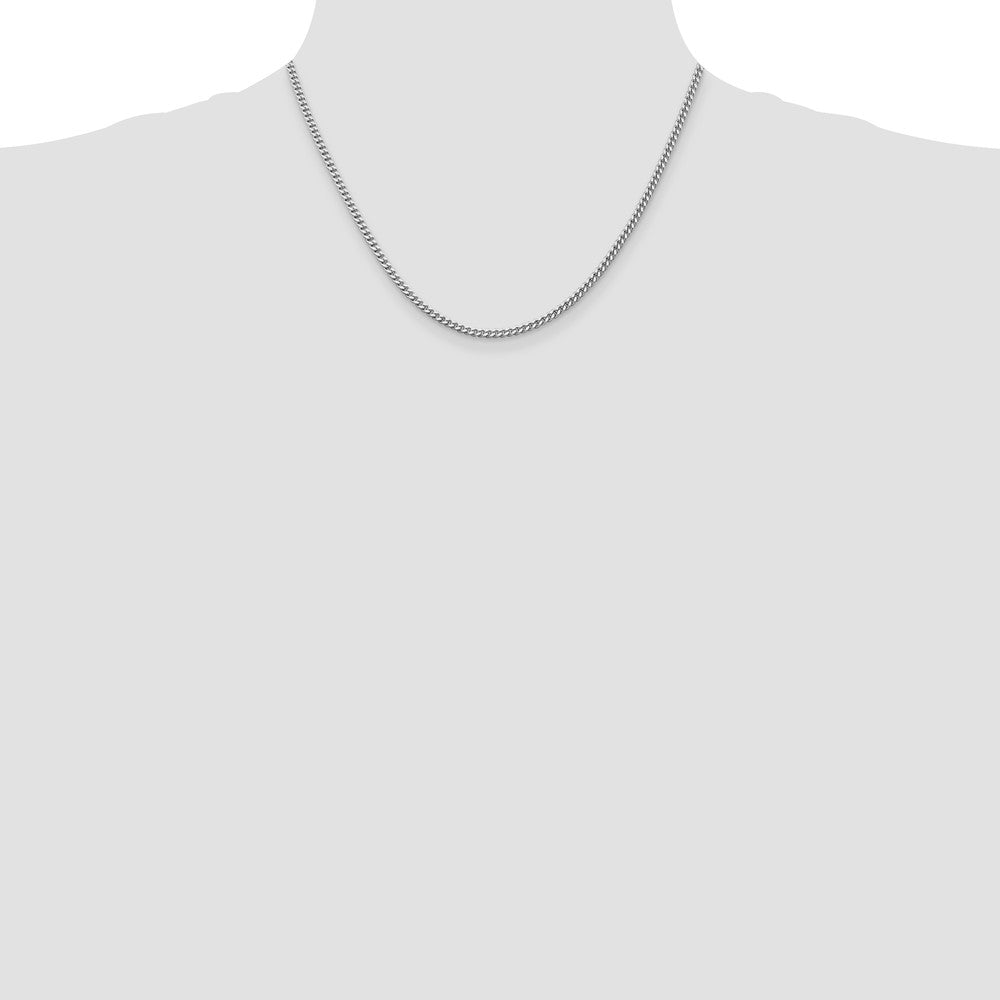 Sterling Silver Rhodium-plated 3mm Curb Chain 18 Inches