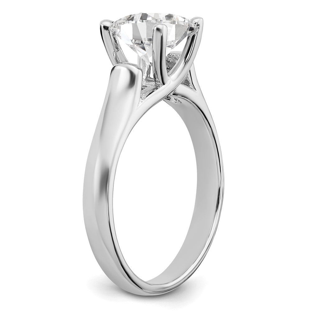 Sterling Silver Rhodium-plated Diamonore Solitare 8mm Solitare Ring