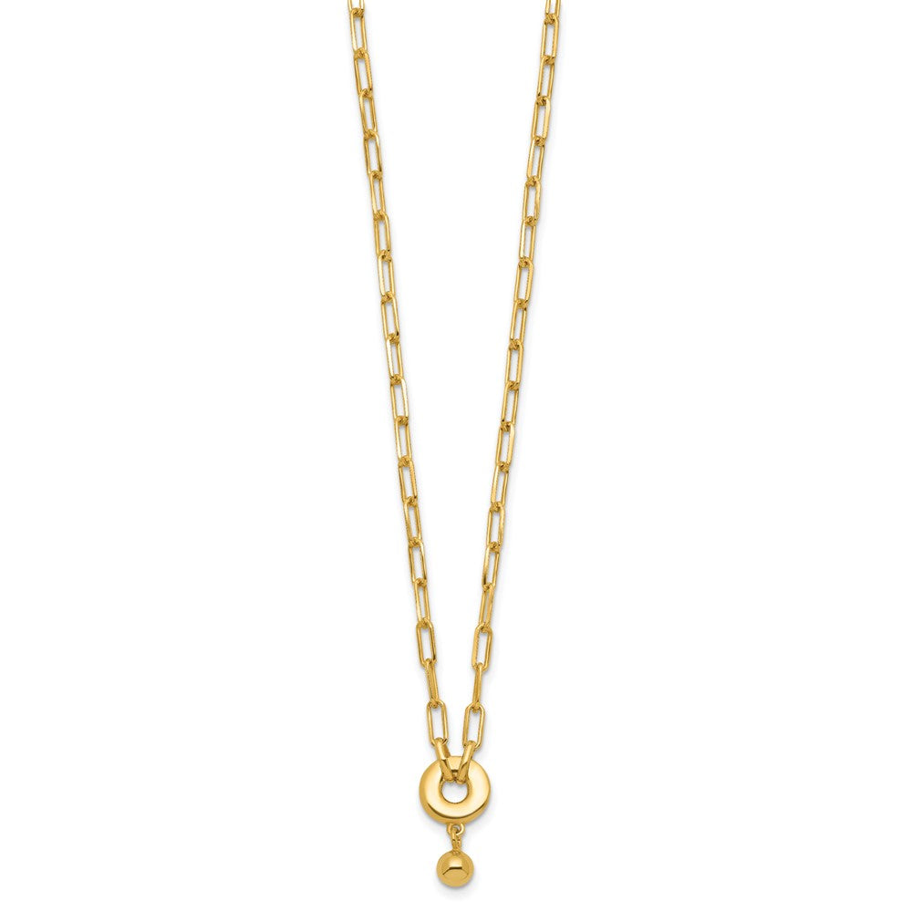 Sterling Silver Gold-plated with 2in ext. Circle Necklace