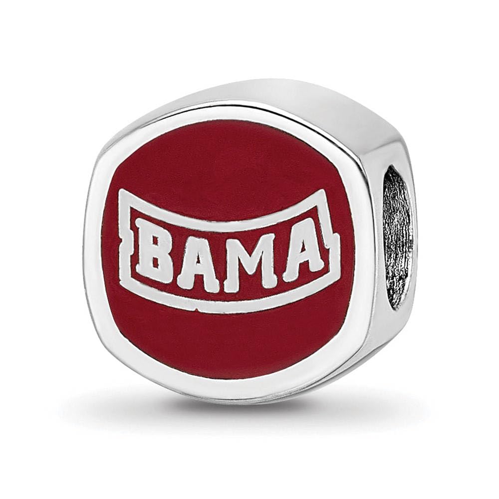 Sterling Silver The U of Alabama Cushion Shaped Logo Bead Charm