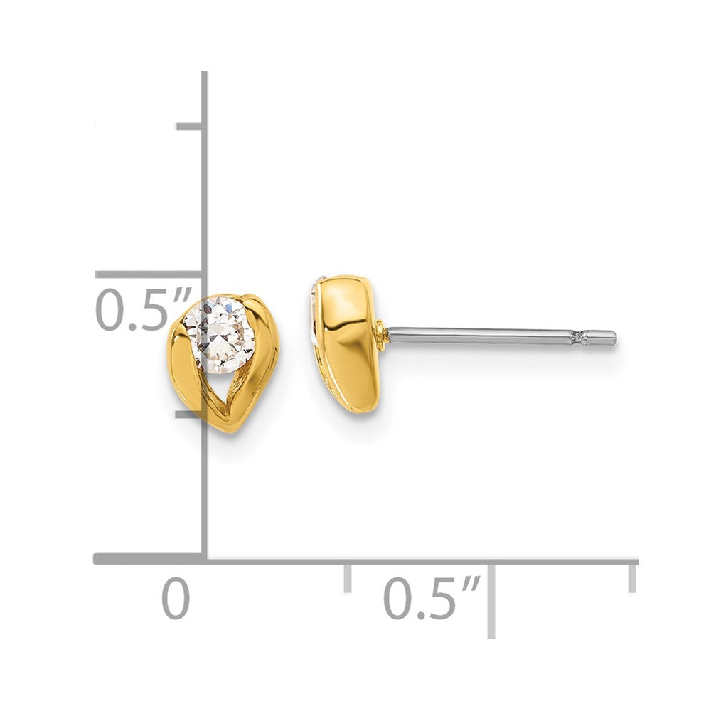 Gold-plated Kelly Waters CZ Post Earrings
