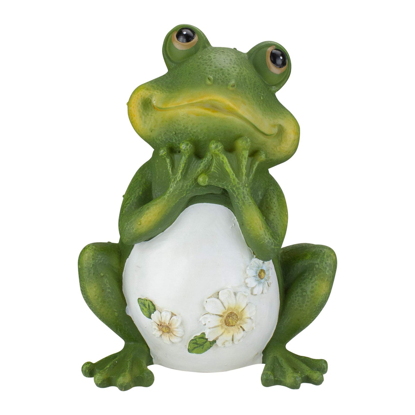 Roman Frog with Flowers on its Belly Outdoor Garden Statue