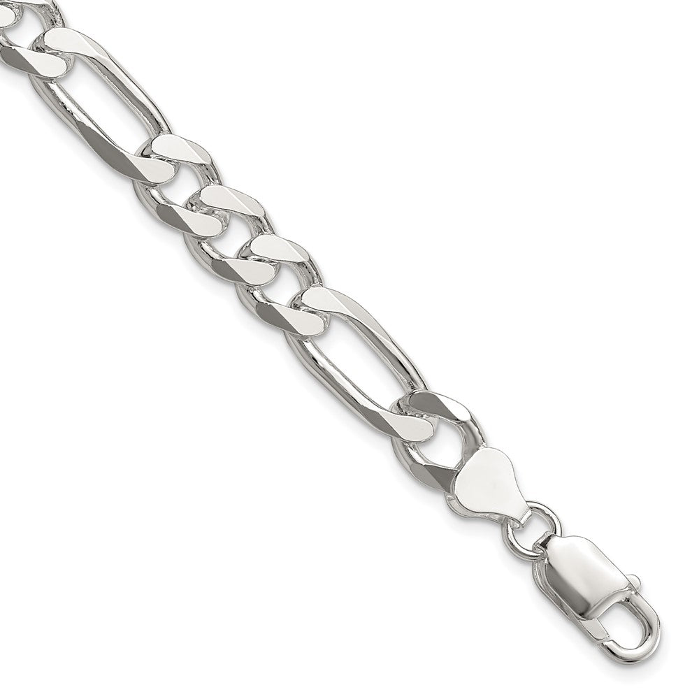 Sterling Silver 8mm Figaro Chain 7 inches