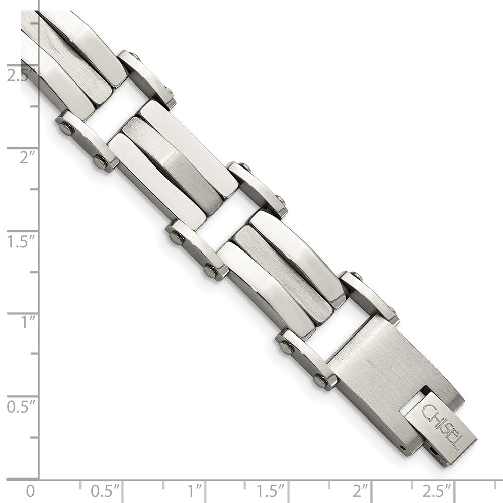 Stainless Steel Brushed and Polished 8.5in Bracelet 8.5 inches