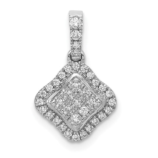 14k White Gold 1/4ct. Diamond Cluster Pendant