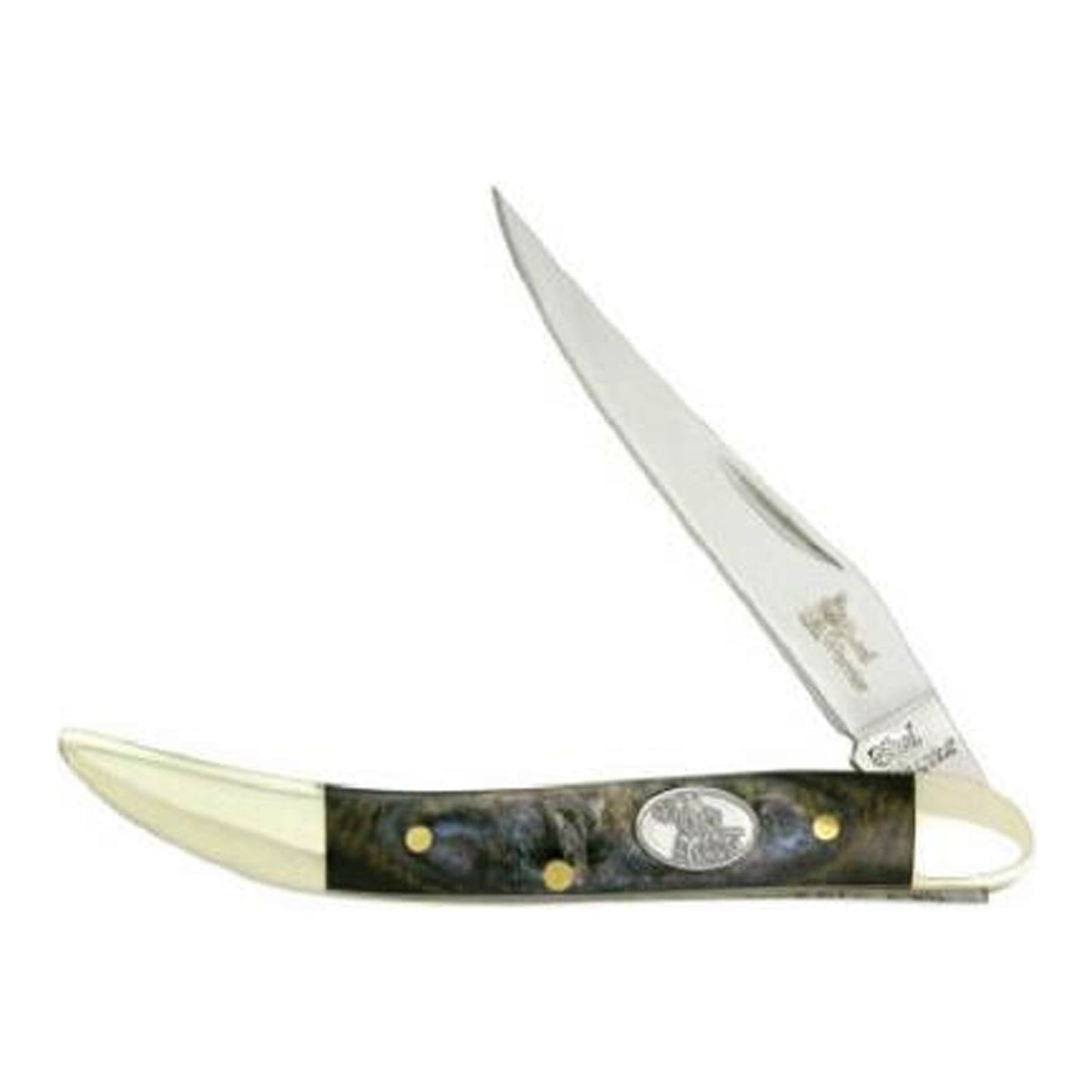 Steel Warrior Toothpick Imitation Abalone Handle Pocket Knife with 440 Steel Blade QGP6020