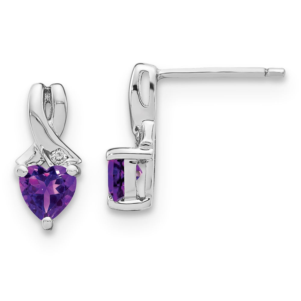 SS Amethyst & Diamond Earrings