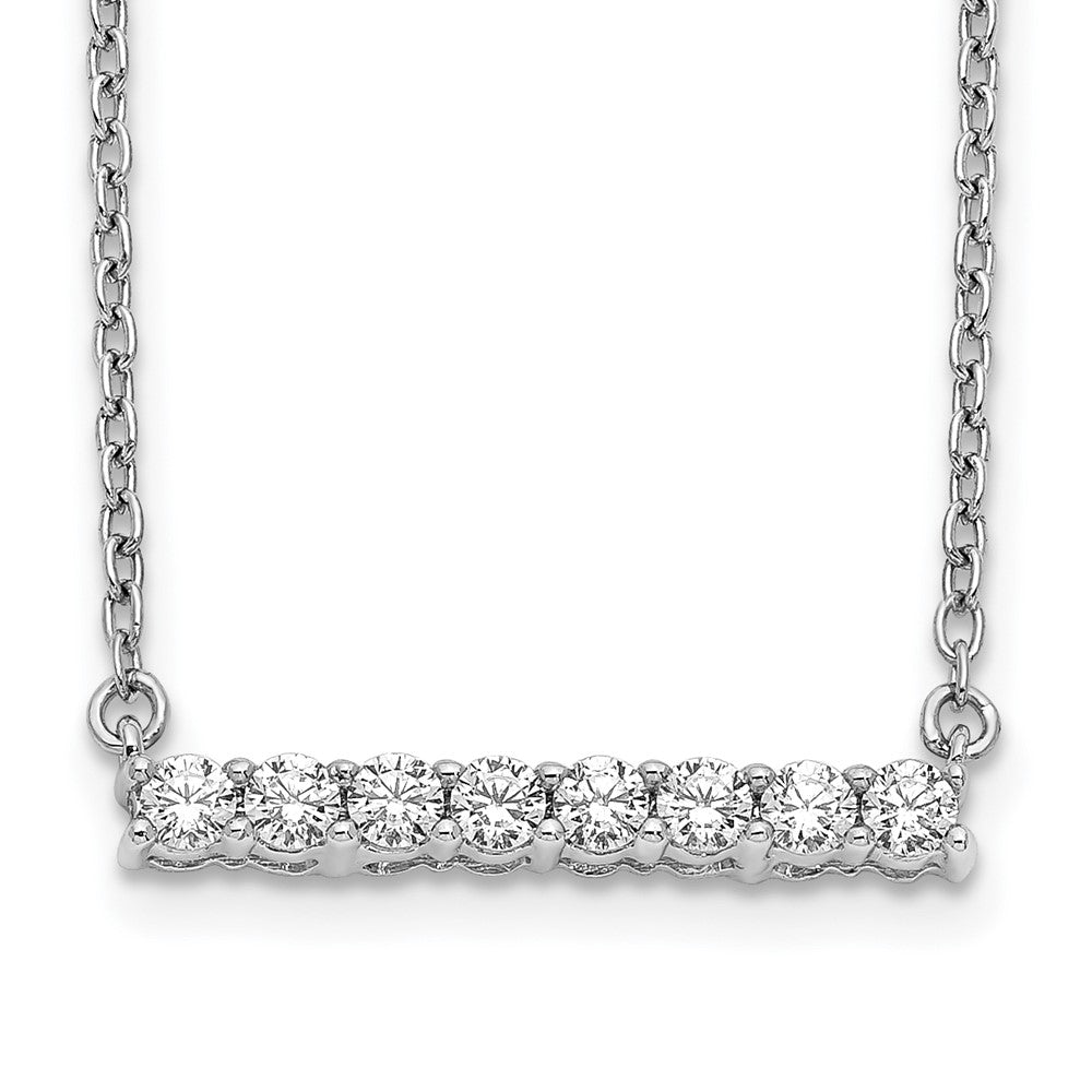 14k White Gold 1/3 carat Lab Grown Diamond VS/SI+ G+ 18 inch Bar Necklace