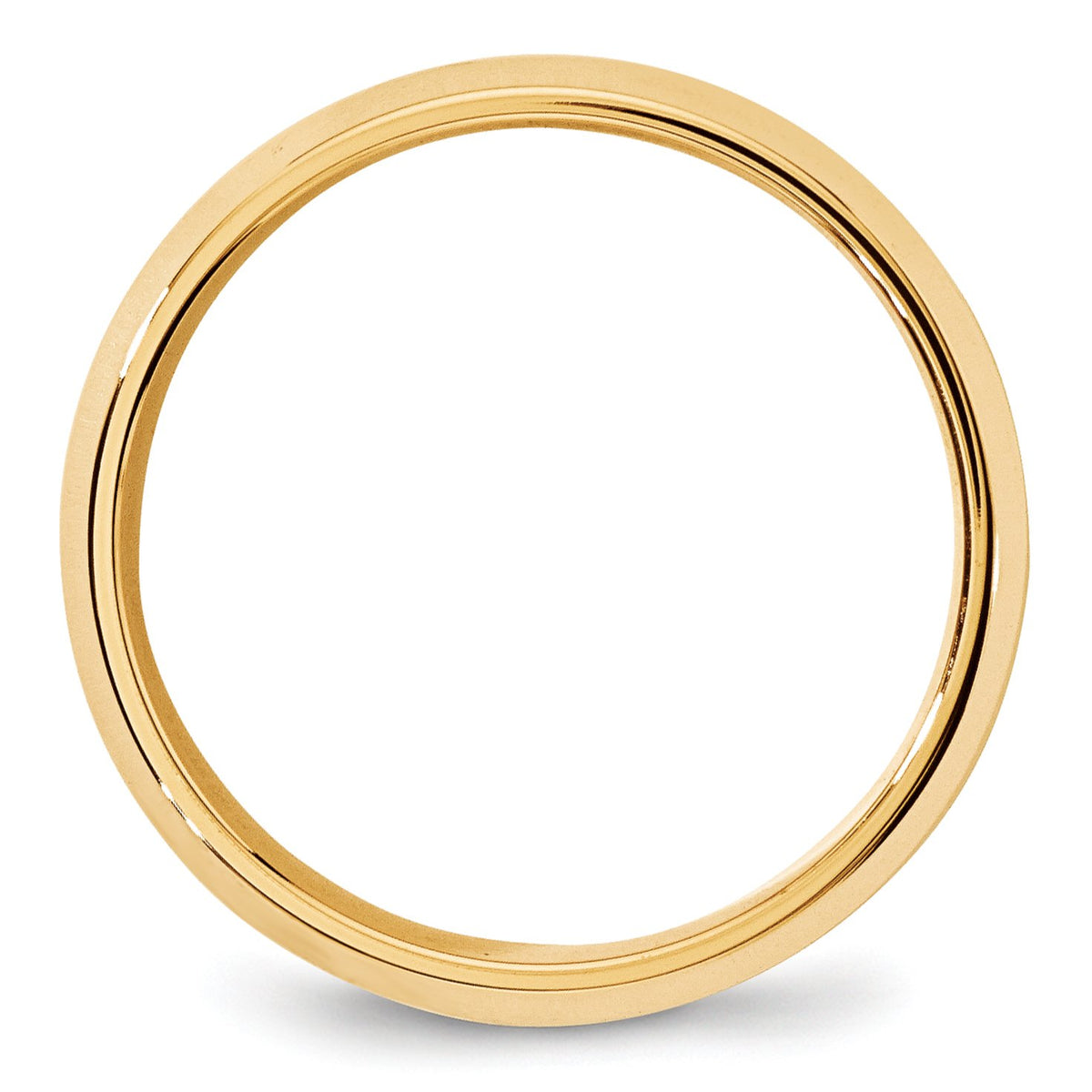 14k Yellow Gold 7mm Beveled Edge Comfort Fit Wedding Band Size 12