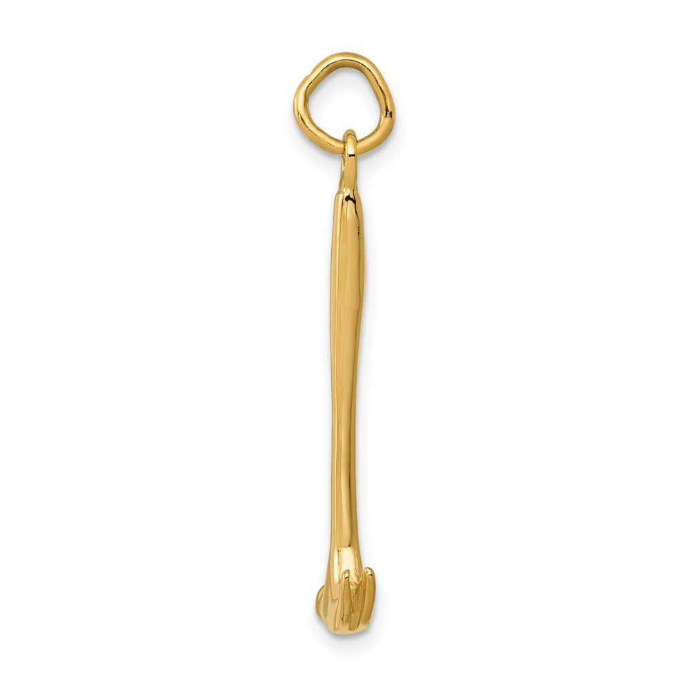 14K 3D Hammer Charm Yellow Gold
