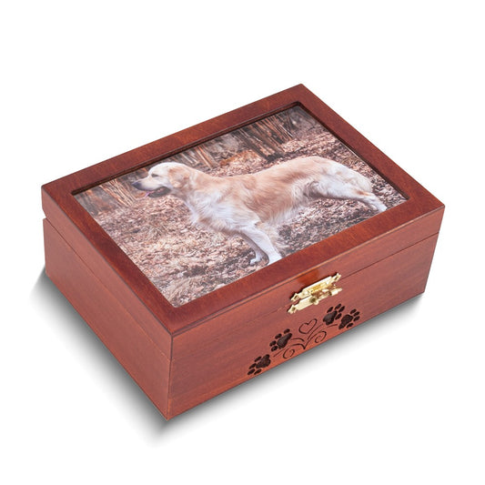 Pet Carved 4x6 Photo Wooden Keepsake Box