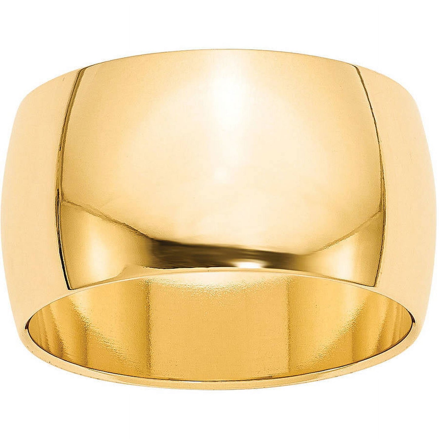 14k Yellow Gold 12mm Half Round Wedding Band Size 13