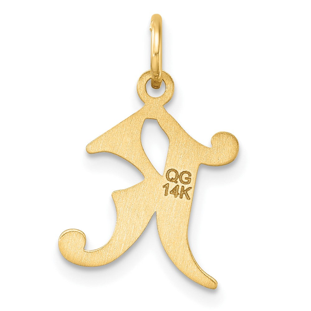 14K Diamond-cut Letter K Initial Charm