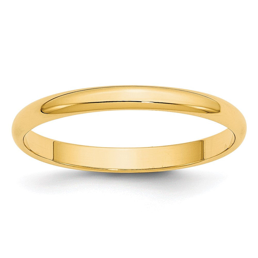 10k Yellow Gold 2.5mm Lightweight Half Round Wedding Band Size 4