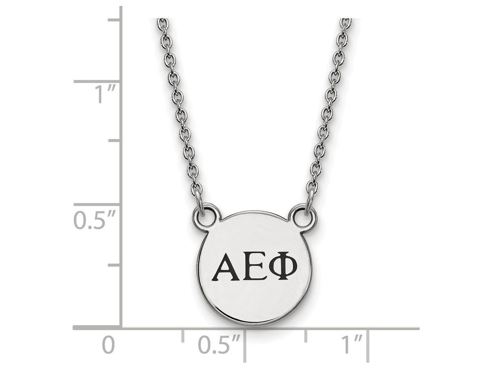 Sterling Silver 18in Official Licensed Greek Sororities Alpha Epsilon Phi XS Enamel Pendant w/Necklace