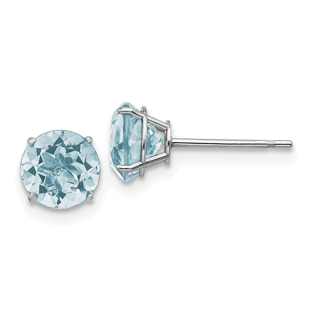 14kw Simulated March Earrings