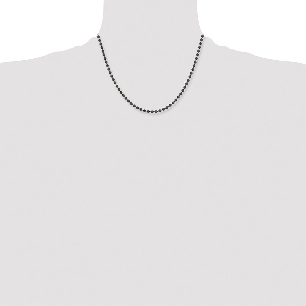 Stainless Steel Polished Black IP-plated 2.4mm 18in Ball Chain