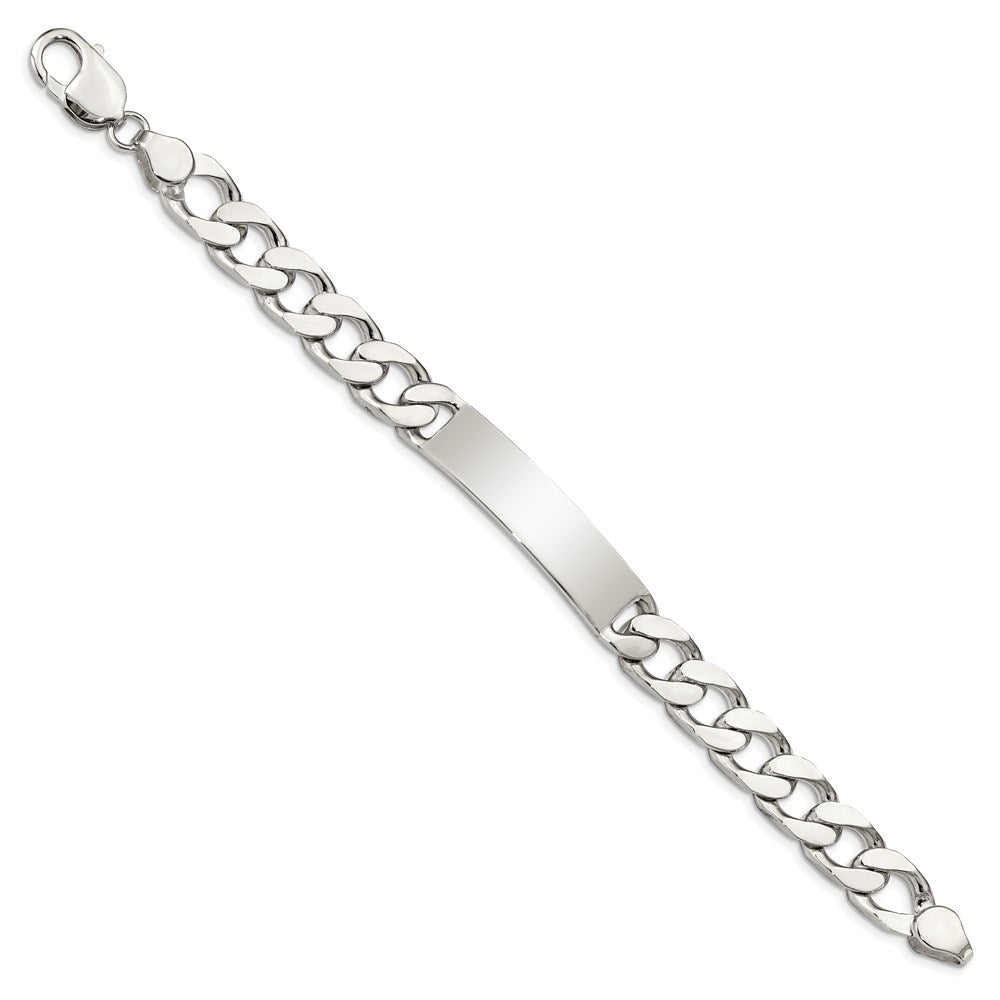Sterling Silver 8.5inch Polished Engraveable Curb Link ID Bracelet 8.5 inches