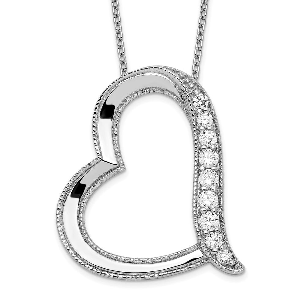 Sentimental Expressions Sterling Silver Rhodium-plated Antiqued CZ Daughter-In-Law 18in Necklace 18 Inches