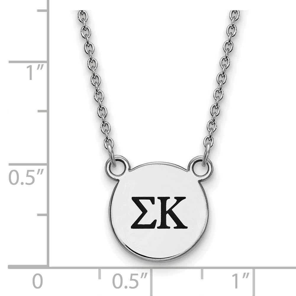 Sterling Silver 18in Official Licensed Greek Sororities Sigma Kappa (??) XS Enamel Pendant w/Necklace
