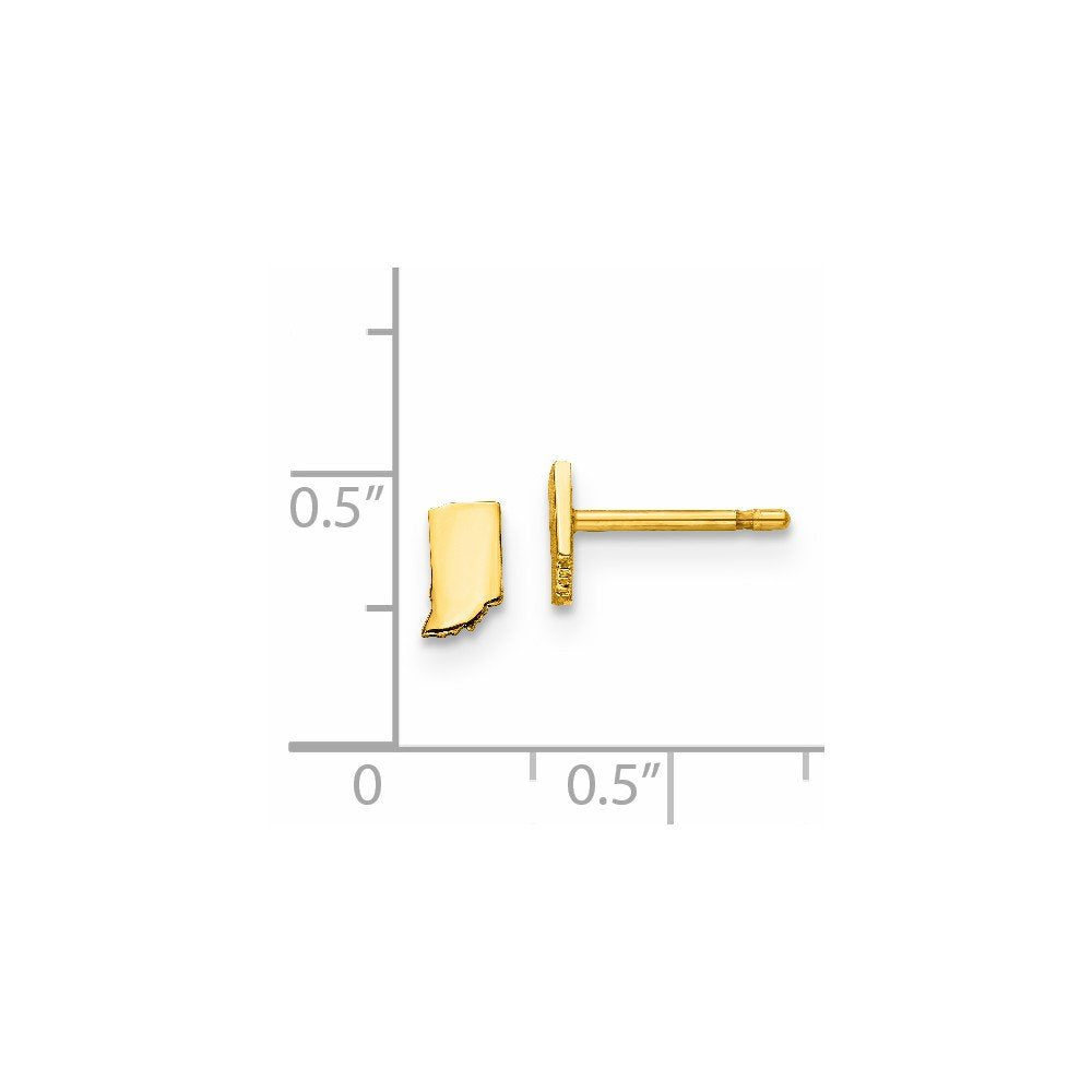 Sterling Silver/Gold-plated Indiana State Earrings