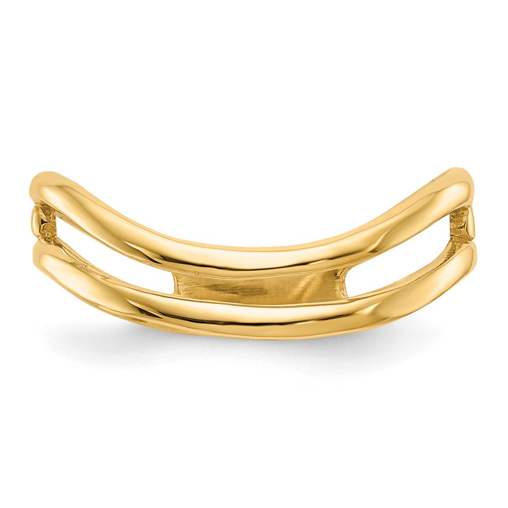 14K Gold Polished Double Wave Fashion Thumb Ring Size 9