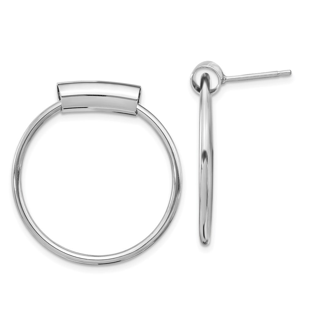 Sterling Silver Rhodium-plated Polished Post Dangle Earrings