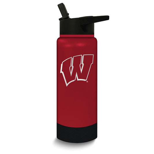 Collegiate University of Wisconsin Stainless Steel Silicone Grip 24 oz. Water Bottle